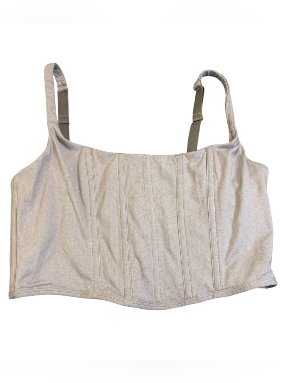 NWT SKIMS Cotton Corset Top Charcoal Grey XL Sculpting Bustier Tank